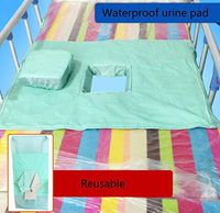 Effortsmy Breathable Waterproof Sheet with Hole Towel - Adult Hole Waterproof Mattress Protector - Washable - Sky Blue (74×90cm), b