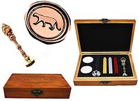 MNYR Vintage Leopard Animal Luxury Wood Box Red Brass Metal Peacock Wedding Invitations Gift Cards Paper Stationary Envelope Seals Custom Logo Wax Seal Sealing Stamp Stick Melting Spoon Gift Box Kit