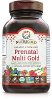 Organic Prenatal Multi Gold - 90 Veggie Capsules, Plant-Based, Whole-Food Multivitamin Supplement with Co-Factors for Superior Absorption and No Unpleasant Aftertaste