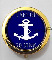 BlackKey I Refuse To Sink 3-Compartment Decorative Pocket Gift Box Case Organizer for Pill, Color 2 -686