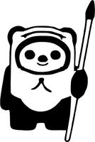 STAR WARS CUTE EWOK VINYL STICKERS SYMBOL 5.5" DECORATIVE DIE CUT DECAL FOR CARS TABLETS LAPTOPS SKATEBOARD - BLACK
