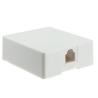 CLASSYTEK Phone Surface Mount Jack, White, RJ11 / RJ12, Data/Voice, 6P6C (6 Pin 6 Conductor)