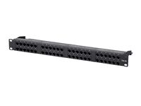 Monoprice Cat5e Utp Patch Panel - 48 port, Networking, 1U, Horizontal 180, with Wire Support Bar