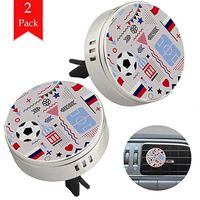 Sports Soccer 2 pcs silver Car Essential Oil Diffuser Vent Clip Aromatherapy Diffuser Locket Air Freshener with 4 Refill Pads 1.33x1.83in