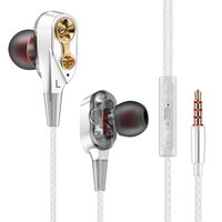 Insaneness Bass Music Metal Earphone 7D HiFi in-Ear Earphone Dual Dynamaic Driver Super Bass Stereo Headset Headphone (White)