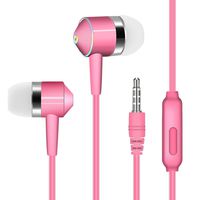 Universal Mobile Phone Headset Fashion Design Candy Color Heavy Bass Earphones with Microphone (Pink)
