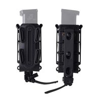 KRYDEX 9mm Mag Pouch Soft Shell Pistol Pouch Tactical Magazine Carrier Tall (with Molle Clip-Black)