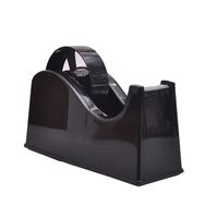 Desktop Tape Dispenser Adhesive Roll Holder (Fits 1" & 3" Core) with Weighted Nonskid Base Black