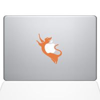 The Decal Guru 2089-MAC-13X-P Cat Decal Vinyl Sticker, 13" MacBook Pro (2016 & Newer), Orange