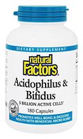Natural Factors - Acidophilus & Bifidus, Promotes Well-Being & Digestive Health, 180 Capsules