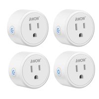 Smart Plug AWOW Mini Smart Socket Wifi Outlet 10A Compatible With Alexa, Google Home and IFTTT, No Hub Required,Remote Control Your Home Appliances from Anywhere, Only Supports 2.4GHz Network(4-Pack)