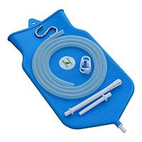 HealthGoodsIn - Silicone Enema Bag Kit for Colon Cleansing with Platinum Cured Silicone Hose (2 Quart, Wide Open Mouth, Blue Color) | BPA and Phthalates-Free, FDA Approved | Made in India