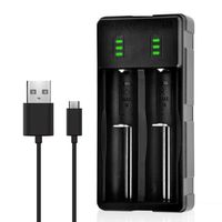 18650 Battery Charger, ESYB M2 2 Bay Speedy Charger with USB Port for 3.7V Li-ion Rechargeable Battery Flashlight Head Lamp Handheld Mini Fan VTC5 VTC6 GA 25R 30Q HG2 PF