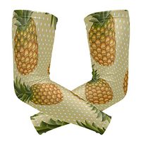 LEVEIS Pineapple Arm Sleeves UV Protection for Men Women Sunblock Protective Gloves Running Golf Cycling Driving Long Arm Cover 1 Pair