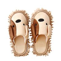 HTFGNC Cartoon Dog Mop Slippers Microfiber Clean Dusting Slippers Detachable Mopping Shoes (Dog)