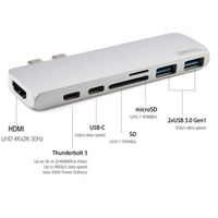 Omnihil 50Gbps USB C Hub Compatible with MAC Book Pro 2016/2017/2018, 7 in 1: USB-C 5Gbps, USB-C 100W Power, HDMI 4K, MicroSD/SD Card Reader, USB (2)