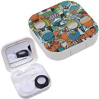 Portable Contact Lens Case Box Travel Kit Mirror + Bottle + Tweezers Container Holder [ Different Hot Air ]