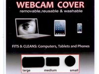 C-Slide Reusable Static Stickers Webcam Cover with HDFiber, Black, High Grade Static Cling Vinyl, No Scratch Design, Fits Computers, Laptops, iPhones, Android Smart Phones Tablets and iPads, 3-Pack