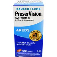 Bausch + Lomb PreserVision Vitamin and Mineral Supplement Tablets, 120 Count Bottle (Pack of 2)