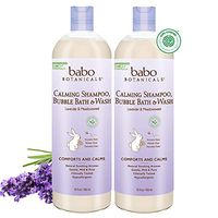 Babo Botanicals Calming 3-in-1 Shampoo, Bubble Bath & Wash with French Lavender and Organic Meadowsweet, Hypoallergenic, Vegan, For Babies and Kids - 2-Pack 15 oz.