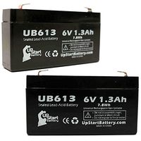 2-Pack UB613 Universal Sealed Lead Acid Battery (6V, 1.3Ah, F1 Terminal, AGM, SLA) Replacement - Compatible with LEOCH DJW6-1.2, Federal Signal INFORMER, DATEX-OHMEDA AS3, Quantum Bantam, OHMEDA 3700