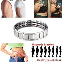 Men Weight Loss Magnet Magnetic Therapy Bracelet Slimming Gallstone Stainless Steel Stimulating Acupoints Hematite Bracelets