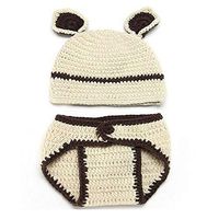 Matissa Newborn Baby Girl/Boy Crochet Knit Costume Photo Photography Prop Hats Outfits (Bear)