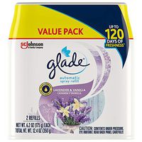 Glade Automatic Spray Refill, Air Freshener for Home and Bathroom, Lavender & Vanilla, 6.2 Oz, Pack of 2