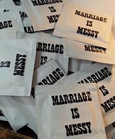 MARRIAGE IS MESSY Wet Wipes - Pack of 50 Moist Towelettes (GOLD)