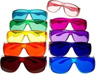 Color Therapy Glasses Large Fit Over Style Set of 7 Colors [Also Available in Set of 9 or 10]