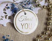 Thank You Gift Tags Gold Foil, 30-Pack, Wedding Favor Tags, Thanks Tags for Wedding Favors, Party Decor. (Golden 4)