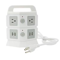 LINKO Electric Charging Station Power Strip Dock Tower Laptop Outlet Cord 4 Outlet Plugs and 4 USB Ports Surge Protector with 6.5 Feet 14AWG Extension Cord,CE Listed