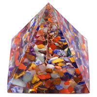 TUMBEELLUWA Orgone Pyramid Energy Generator for Crystal Healing, Meditation, Chakra Balancing and EMF Protection, Orgonite Pyramid Stone Figurine for Home Decoration, Tree of Life