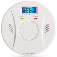 Smoke Detector and Carbon Monoxide Alarm Battery Operated with Digital Display, Travel Portable Photoelectric Fire&Co Alarm for Home