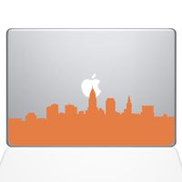 The Decal Guru Cleveland OH City Skyline Decal Vinyl Sticker, 13" MacBook Air, Orange (2356-MAC-13A-P)