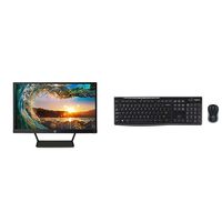 HP Pavilion 21.5-Inch IPS LED HDMI VGA Monitor (22cwa), Black with Logitech MK270 Wireless Keyboard and Mouse Combo Bundle
