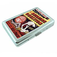 Vintage Poster The Love Weed S303 Silver Cigarette Case Metal Wallet Id Holder 4" X 2.75" RFID Protection