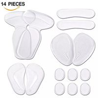 Heel Grips Liners and Arch Support,Back Heel Insoles Cushions for High Heels,Gel Shoe Inserts for Men & Women(14 pcs)