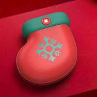 Small Gloves Hand Warmer Couple Holiday Gift Charging Treasure Creative Small Socks Hand Warmer-Small Socks-red