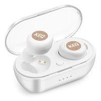KEQ Wireless Bluetooth 5.0 Earbuds Graphene Drivers Pumping Bass IPX8 Waterproof Stereo Calls Easy Pairing Secure Fit Wireless Charging Case,Mini Earbuds Compatible iOS Android