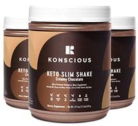 Konscious Keto Shake: MCT Oil, Avocado Oil, Grass Fed Protein, Low-Carb High-Fat Keto Meal Replacement (Creamy Chocolate) (3-Pack)