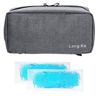 Portable Insulin Travel Bag,ONEGenug Medical Care Protector Case Organizer Medical Bag for The Diabetic (Grey+2 Ice Packs)