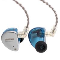 Tripowin TP10 5 Balanced Armatures in Ear Earphone with Aluminum Alloy Faceplate, 3.5 mm Connector 0.75mm 2PIN Detachable Gold Plated Cable. (with mic, Blue)