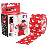 RockTape Kinesiology Tape for Athletes, Water Resistant, Reduce Pain & Injury Recovery, 2" x 16.4 Feet, Uncut, MLB Logo - Red, Discontinued