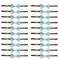 Hemoton 100pcs Bow Twist Tie for Bakery Candy Lollipop Cello Bag,Lovely Cute Colors Bow Tie Twist Ties for Cake Pops Sealing CelloBags Gifts Packgae(Sky Blue)