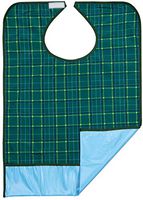 Bibs for Adults Senior Citizens - Adult Bibs for Eating - Clothing Protector - Reusable Waterproof Machine Washable - Crumb Catcher (Green)