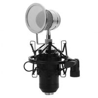 Black Corrosion Resistant Shockproof Dustproof Anti-Static Professional Sound Studio Recording Wired Uni-Directional Condenser Microphone for Cellphones Computer