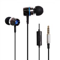 Metal Turbo In-ear Headphones Stereo Sound Earphone Heavy Bass Earbuds with Microphone For iPhone Computer MP3 Player (Black)