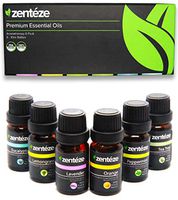 Essential Oils Set (6 pack) by Zentéze | Essential Oils Lavender, Orange, Lemongrass, Peppermint, Eucalyptus & Tea Tree｜Premium Grade Aromatherapy Essential Oils for Diffuser