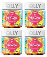 Olly ERUJDWLA Essential Prenatal Multivitamin Gummy Supplement FOLIC Acid + Omega-3s, Vibrant Citrus, 60 Count, Pack of 4